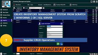 How to Create An Inventory Management System from Scratch | WinForms | C# | Part 7: Supplier CRUD