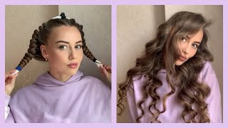 НОВЫЙ способ КАК СДЕЛАТЬ КУДРИ БЕЗ ПЛОЙКИ | HEATLESS CURLS TUTORIAL screenshot 3