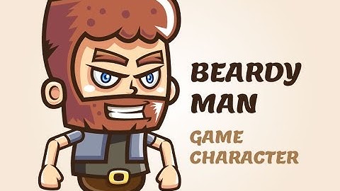 Vector Illustration - Beardy Man Game Character Sprite Sheets for Game Devs