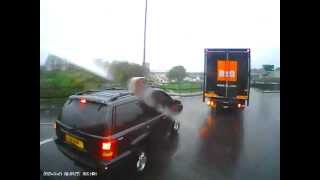 Car Crashes Into Lorry On Roundabout - Fleet Protector