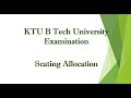 KTU B Tech University Seating Allocation Workbook