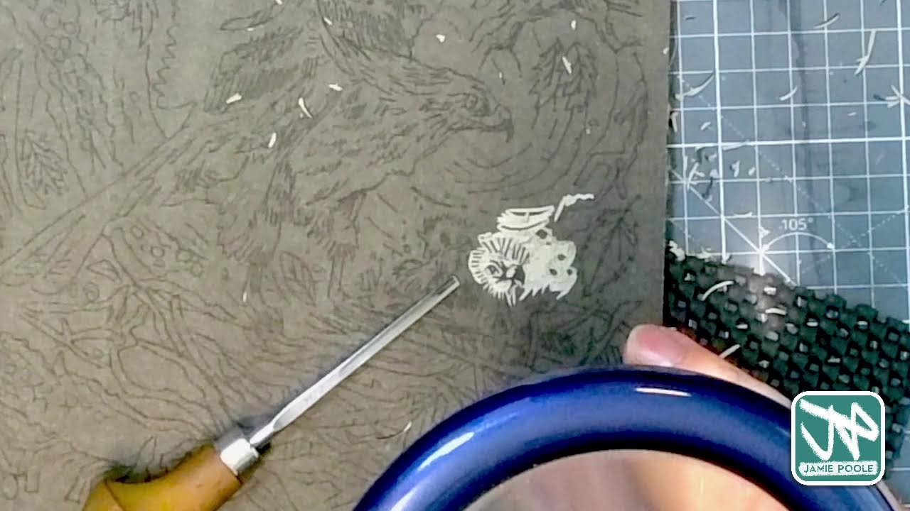 Jamie's Lino Cutting Red Kite Session