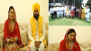 Bhagwant Mann, wife Dr Gurpreet Kaur host ministers, Speaker at their residence a day after marriage