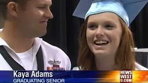 Sailor Surprises Sister, Student With Leukemia Walks at Greenwood Graduation