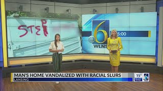 Police investigate racist graffiti on Lansing home