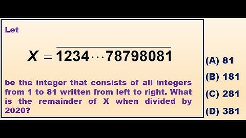521 Math #104: The remainder (a divisibility problem) aka Q19 of SMO 2020 Junior