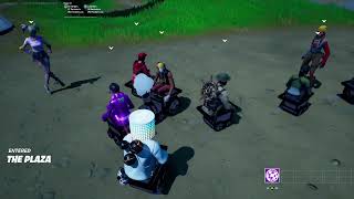 Fortnite gameplay of new chugga chugga emote with synced