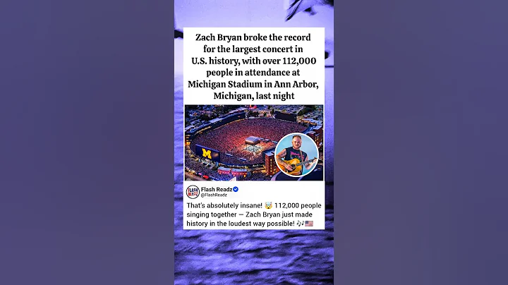 Zach Bryan Makes History with Record-Breaking 112,000-Strong Concert at Michigan Stadium🎤🔥#zachbryan