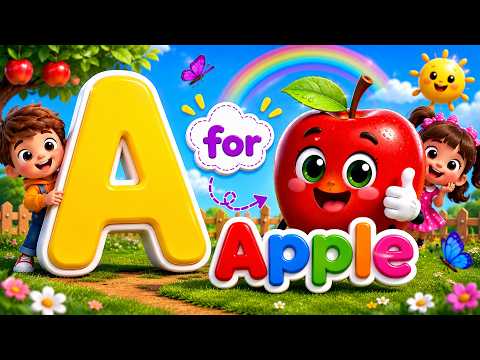 🐶 ABCD Song for Kids | A for Apple 🍎 B for Ball ⚽ C for Cat 🐱 D for Dog 🐶