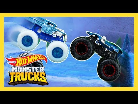 Monster Trucks Race Through a Snowball Avalanche! | Monster Trucks | @HotWheels