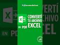 Converti archivo en PDF #excel #excelavanzado #exceltips #excelparatodos #tips #excelargentina
