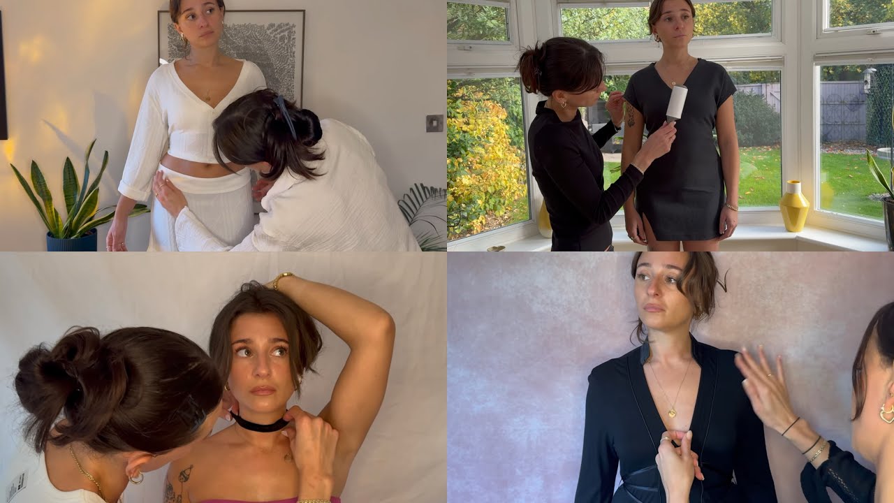ASMR Styling Montage (No Talking) Lint Rolling, Adjustments, Clothes Brushing, Cutting, Dress Making