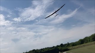 HANDLAUNCH a 3,8 m glider into THERMAL