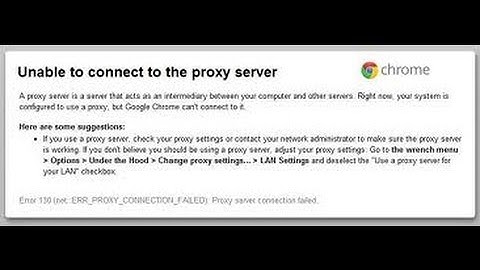 How to fix chrome proxy error