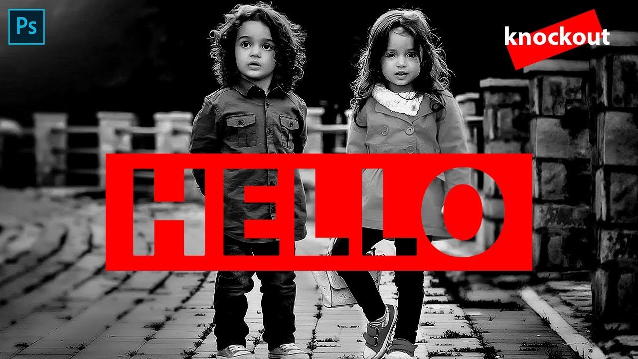 Text Knockout in Photoshop in Hindi
