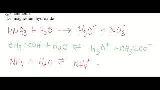 33. Writing equations for the dissociation of strong and weak acids and bases
