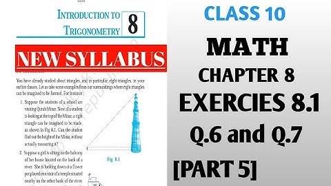 class 10 MATHS Chapter 8 TRIGONOMETRY EX. 8.1 Q6 and Q7 | (PART5) NEW NCERT| @nksclasses