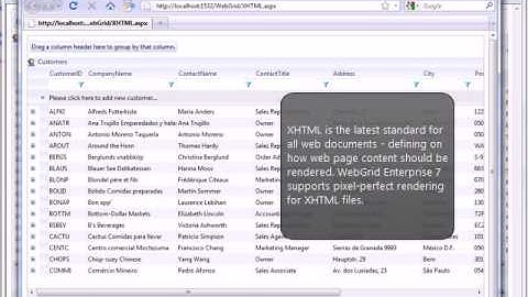 WebGrid - Full XHTML Support