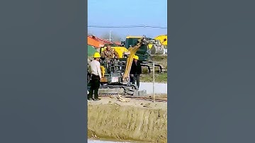 The process of installing steel pipes by excavators = worth sharing