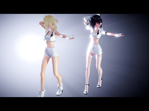 【MMD】WAVE(Ver. White)//レイマリ(Reimu + Marisa)//Front camera