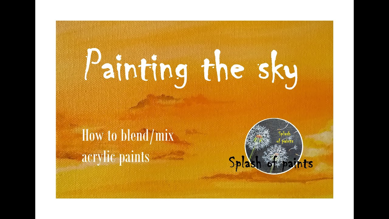 How to blend/mix acrylic colors (for painting the sky). Quick and easy method!