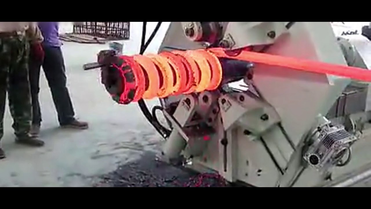 heavy duty compression springs coiling machine mfg by China dlc - YouTube