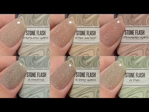 ネイルストーン♡光るストーン♡ ネイル工房】ストーンフラッシュ 全6色カラーチャート - YouTube