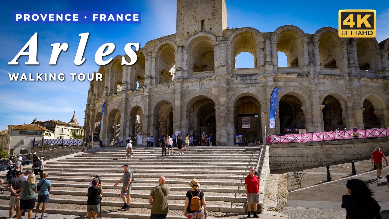 Exploring Arles, France: Roman Amphitheatre, Wednesday Market & Van Gogh Landmarks | 4K Walking Tour 🇫🇷 – Video