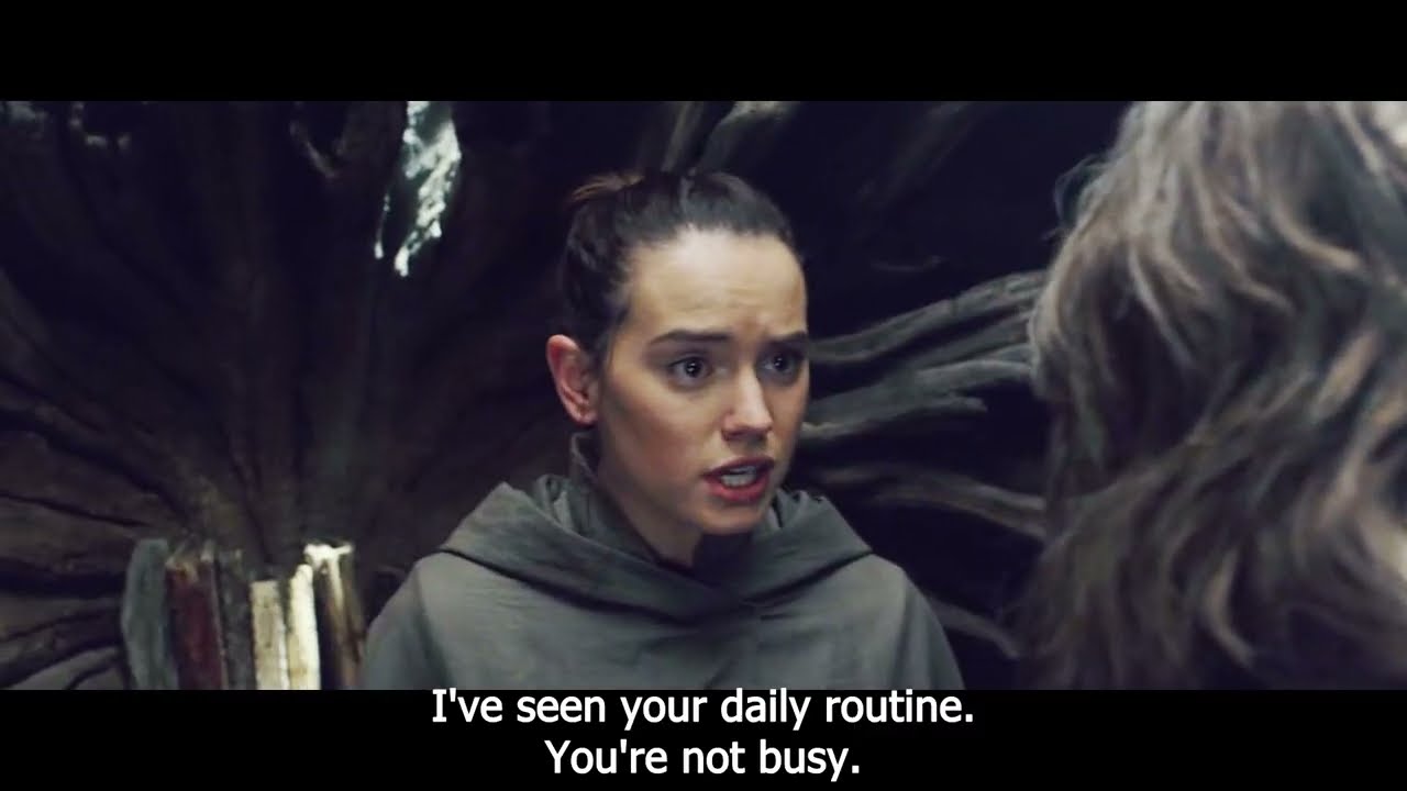 Star Wars The Last Jedi - I've seen your daily routine. You're not busy.