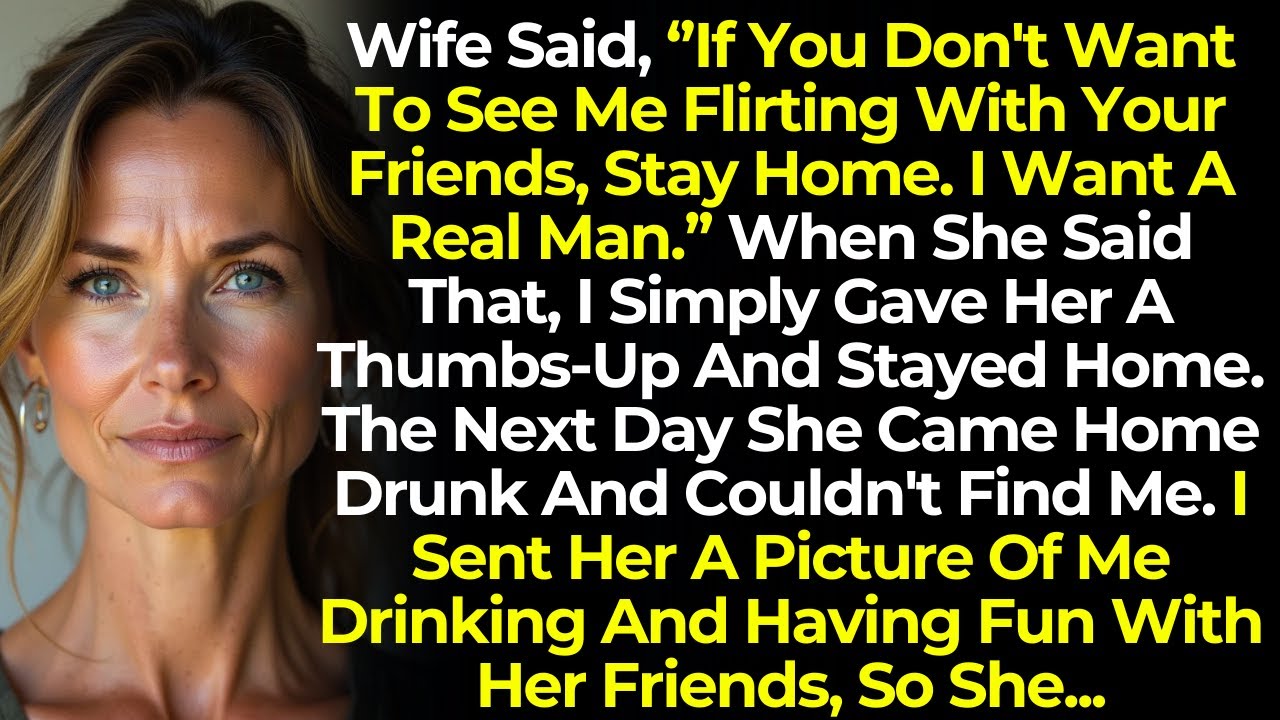 Wife Said. ''If You Don't Want To See Me Flirting With Your Friends, Stay Home, I Want A Real Man''