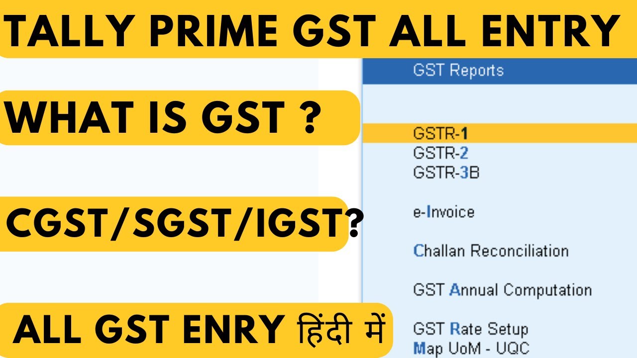 Tally Prime GST Full Course in HINDI | Tally GST Course By Tally ...