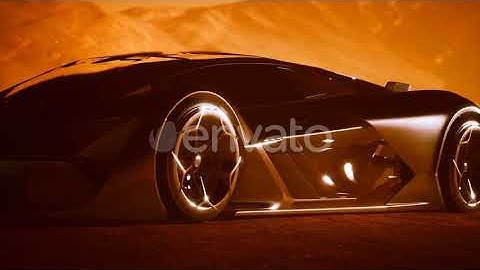 Supercar at Sunset in Desert | Motion Graphics - Envato elements