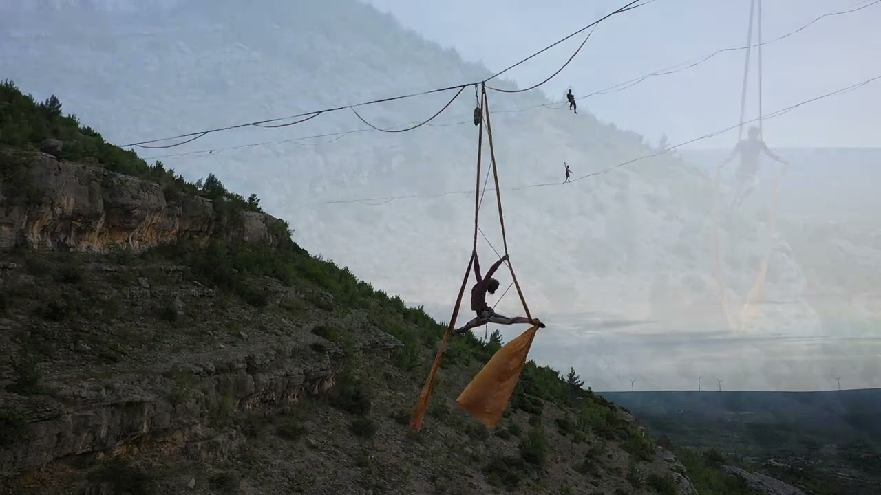 Magic moments from highline aerial silk