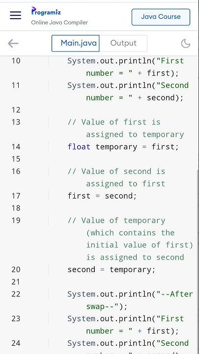 Java Program to Swap Two Numbers #coding #java #programming - YouTube image.