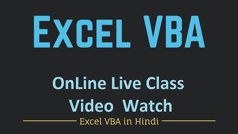 VBA Macros Programming in Hindi - Live Online