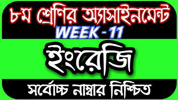 Class 8 Assignment 11th Week || Assignment Class 8 11th Week || Class 8 English Assignment 11th Week