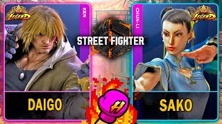 Street Fighter 6 ? Daigo (KEN) VS Sakonoko (CHUN-LI) ? スト6  ? SF6 ?4K 60ᶠᵖˢ