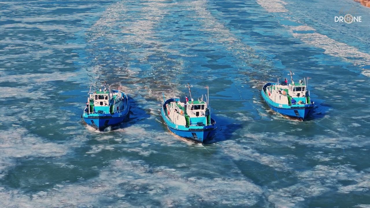 Lodołamacze w Płocku | 28.02.2026 | Dron