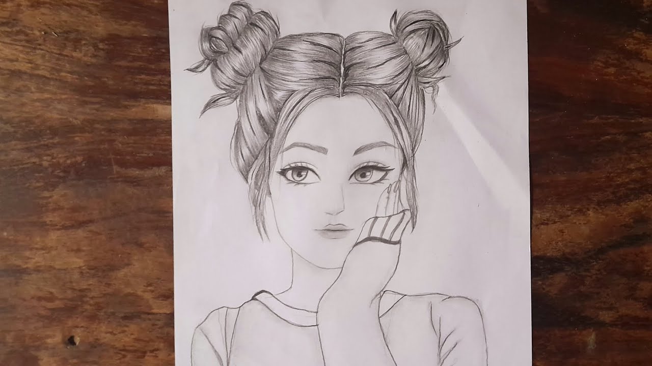 How to draw a girl/ face drawing/ step by step for beginners - YouTube