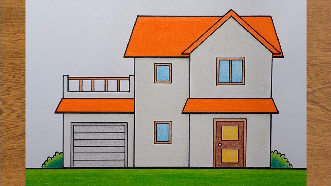 How to Draw a House Easy Suitable for Beginners House Drawing