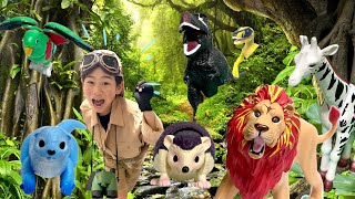 【寸劇】動物たちの森に巨大な恐竜が現れた‼️アニアキングダムのキャラクター達と大冒険【全力きっずTV】Dinosaur