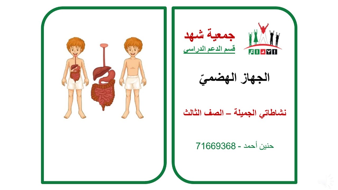 ابداع - الصف الثالث - نشاطاتي الجميلة - الجهاز الهضمي