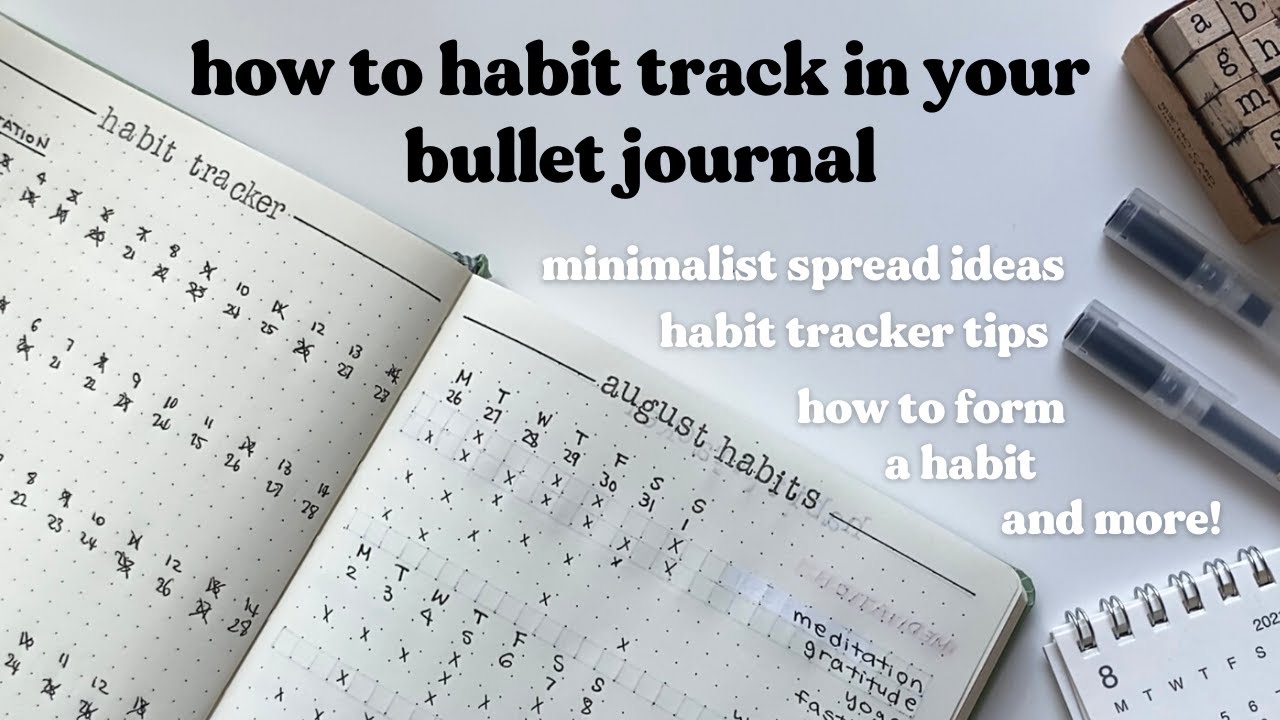 how to habit track in your bullet journal  4 minimalist habit tracker  spread ideas 