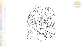 Paul Stanley from Kiss Rock Band drawing | Outline drawings | How to draw Paul Stanley  step by step