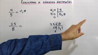 Cómo convertir fracciones a números decimales | División con cocientes decimales