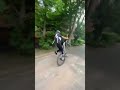 Girl does criss cross in a wheelie 