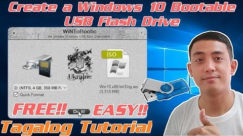 Create a Bootable USB Windows 10  Installation Media using Wintobootic | USB Tagalog Tutorial