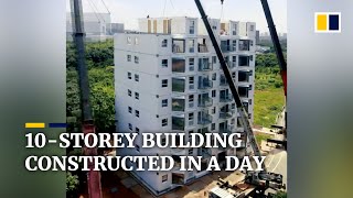 10storey residential building in China constructed in a day