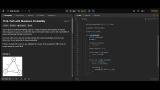Solved LeetCode Problem 1514 || Path with Maximum Probability