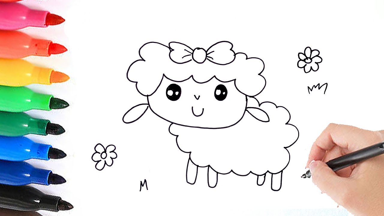 HOW TO DRAW A CUTE SHEEP KAWAII | HOE TEKEN JE EEN SCHAAPJE? - YouTube